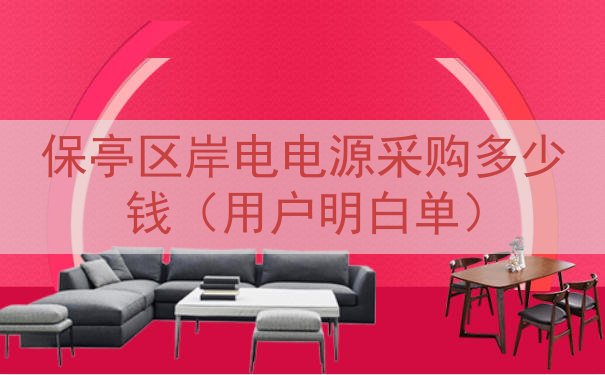 保亭区岸电电源采购多少钱（用户明白单）